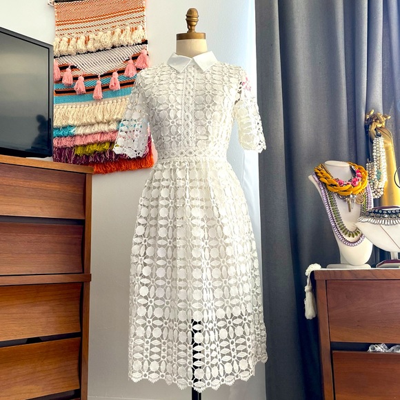 Chic wish lace eyelet summer dress size xs - Picture 1 of 6
